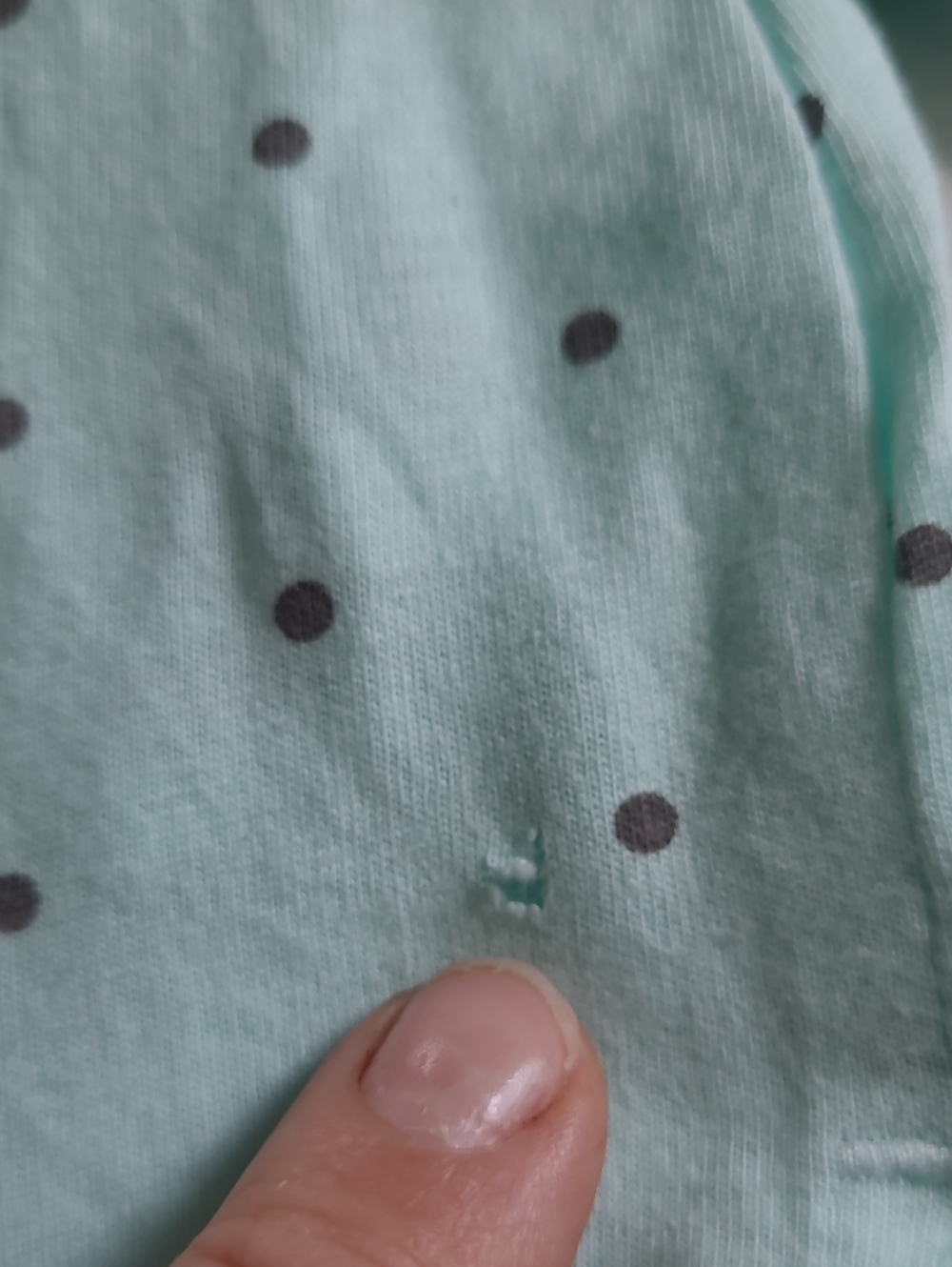 NWT Pajamagram Pajama Set Pale Blue With Grat Dot, Med, Small Flaws - Picture 4 of 13